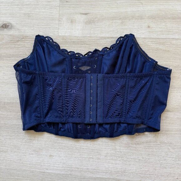 Victoria’s Secret Corset Top Bustier Lace Blue Strapless XL - Picture 2 of 12
